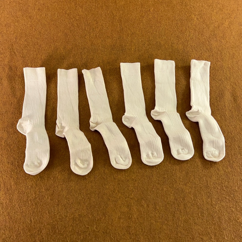 Bulus Organic Unisex L White 3 Pair Set GOTS Cotton Crew Socks
